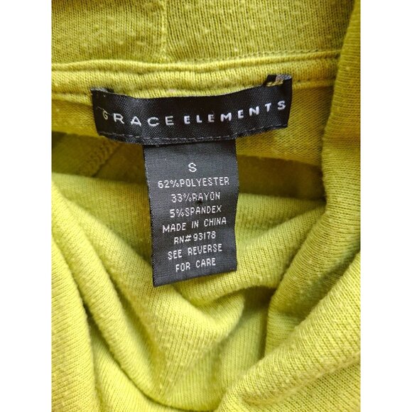 Grace Elements Oversized Cowl Neck Sweater S Green Comphy Chic Boho Lagenlook - Picture 4 of 7